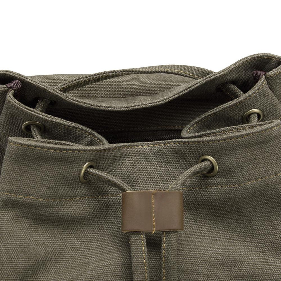 Canvas satchel backpack in Khaki