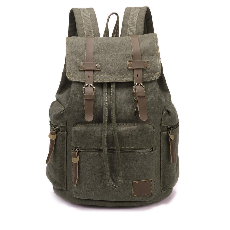 Canvas satchel backpack in Army green