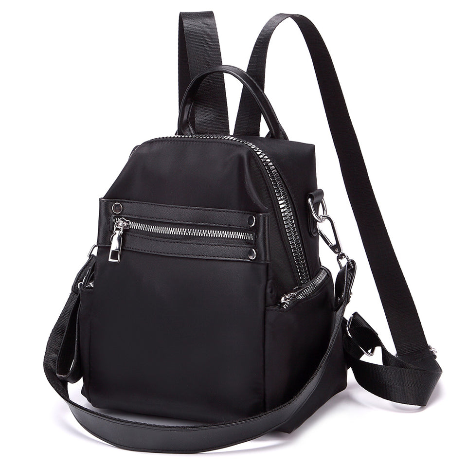 Studded nylon backpack in Black