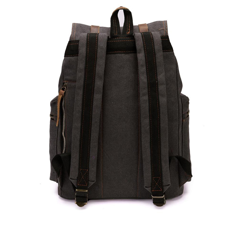 Canvas satchel backpack in Off black