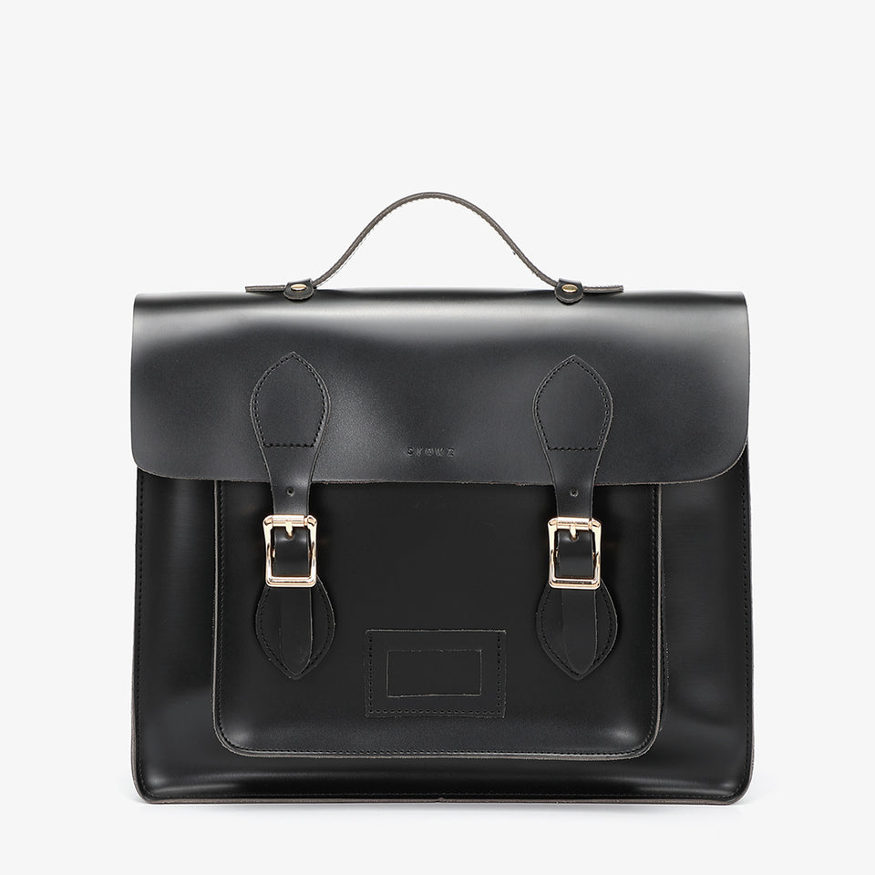 3-way multipurpose PU leather satchel bag in black