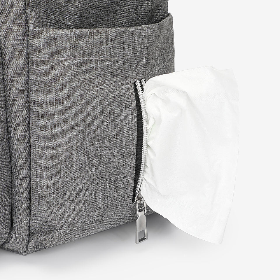 Functional nylon backpack in grey